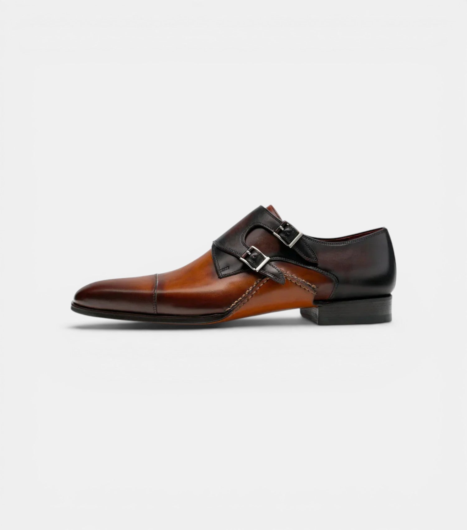 The Bologna Double Monk Straps - Handcrafted Two-Tone Leather Double Monk Strap Shoes for men
