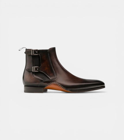 The Parma Chelsea Boots - Handcrafted Dark Brown Leather Chelsea Jodhpur Hybrid Boots