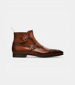 The Parma Chelsea Boots - Handcrafted Brown Leather Double Monk Strap Boots for Men