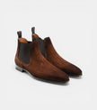 The Ragusa Chelsea Boots - Handcrafted Dark Tan Suede Chelsea Boots for Men