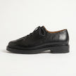 The Pietra Noir Signature Handcrafted Black Leather Contemporary Round-Toe Oxford-Inspired formal shoes for Men