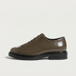 The Pietra Handcrafted Olive Brown Leather Contemporary Round-Toe Oxford-Inspired formal shoes for Men