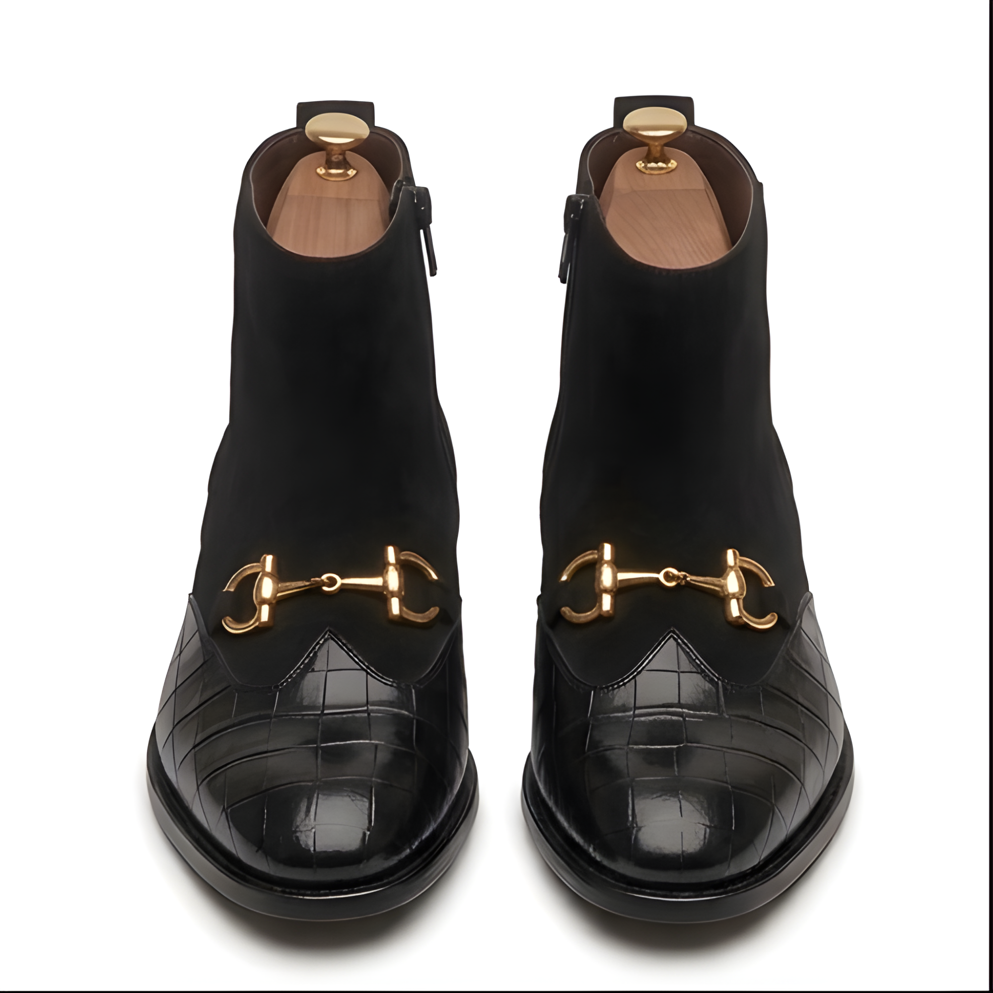 The Cortina Handcrafted Tan Croc-Embossed Leather Jodhpur Chelsea Boots for Men