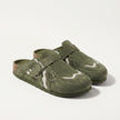 The Arlo Handcrafted Suede Leather Adjustable Buckle Clogs in Sage Green for Men