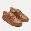 The Marlowe Handcrafted Leather Double Strap Casual Sneakers in Tan Brown for Men