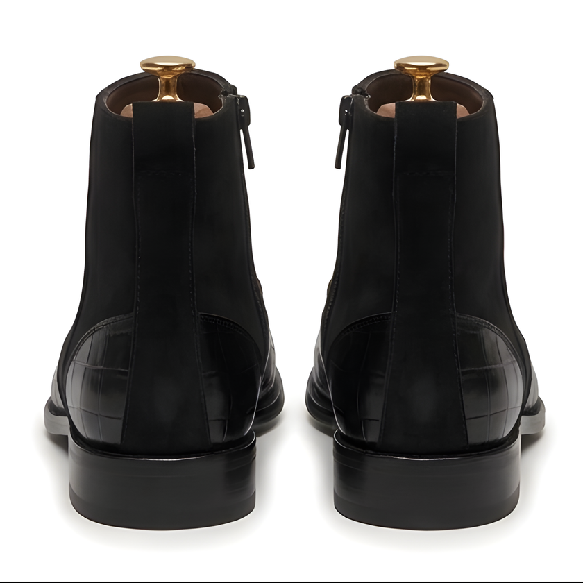 The Cortina Handcrafted Tan Croc-Embossed Leather Jodhpur Chelsea Boots for Men
