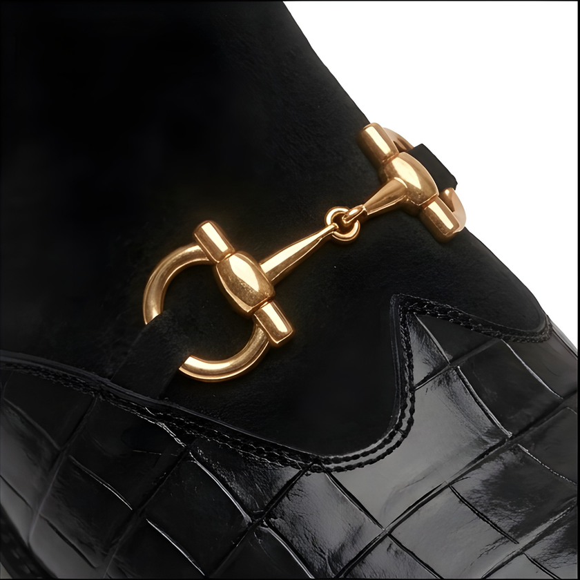 The Cortina Handcrafted Tan Croc-Embossed Leather Jodhpur Chelsea Boots for Men