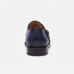 The Cobalt Royale Handcrafted Blue Crocodile-Embossed Leather Double Monk Strap Formal Shoes for Men