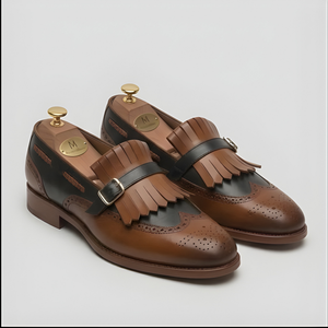 The Crotone Handcrafted Brown Brogue Loafers for Men