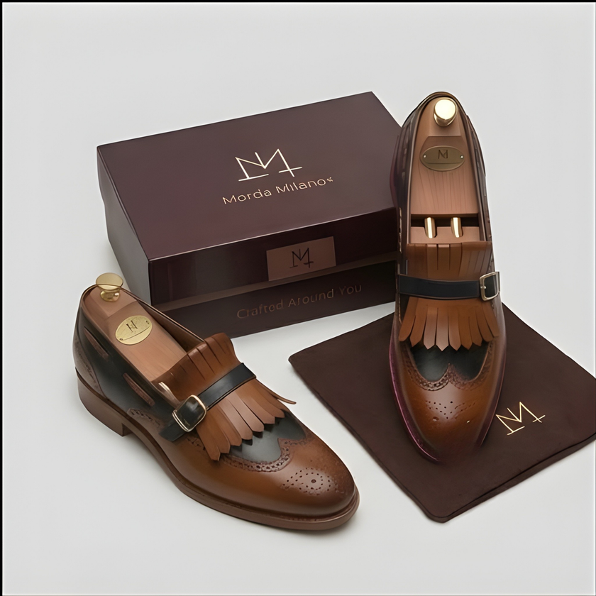 The Crotone Handcrafted Brown Brogue Loafers for Men