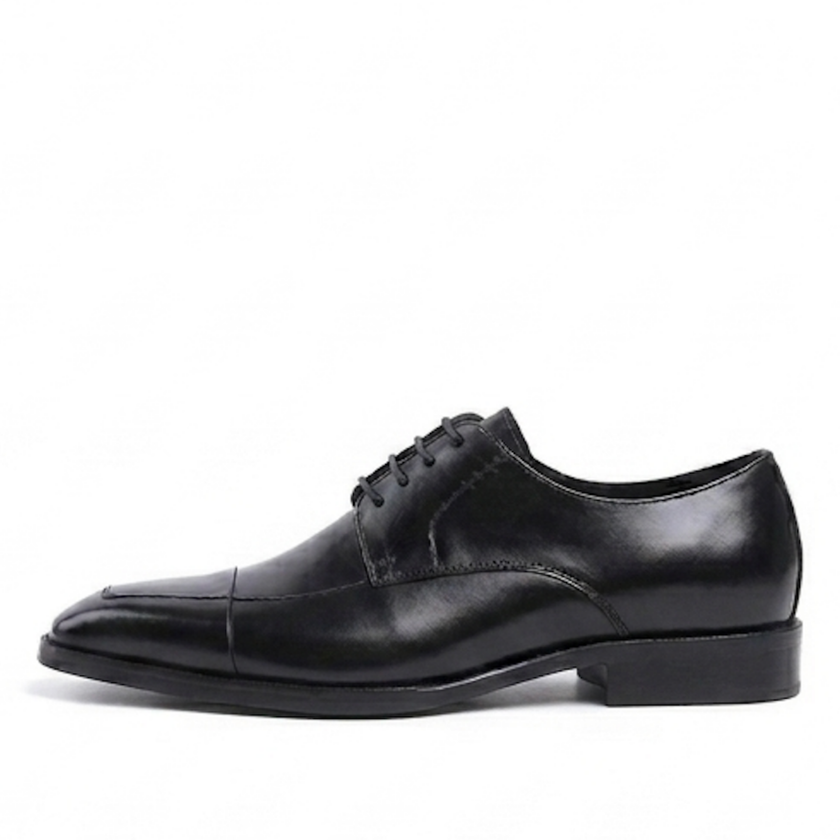 The Amalfi Black Leather Derby Oxfords Shoes for Men