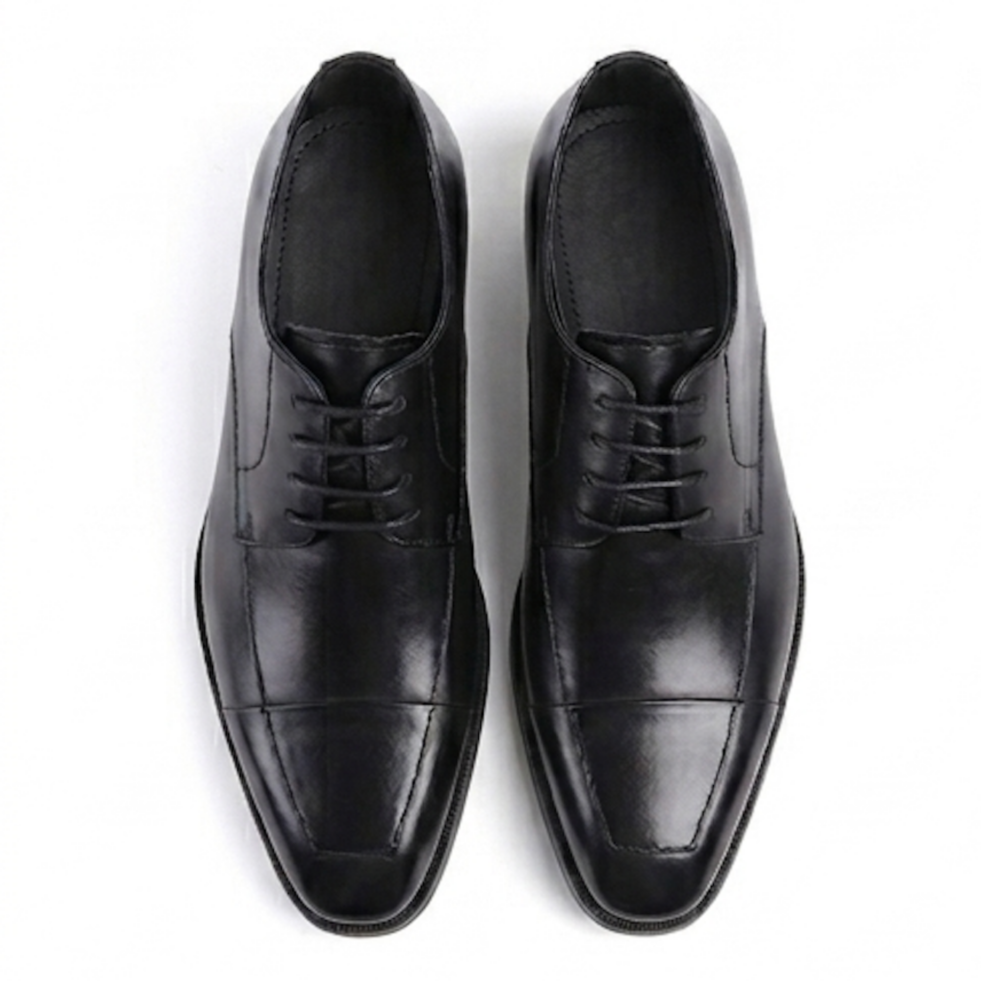 The Amalfi Black Leather Derby Oxfords Shoes for Men