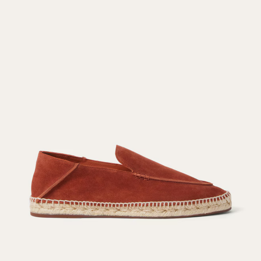 The Capri Notte Navy and Burnt Red Suede Espadrille Loafers for Men