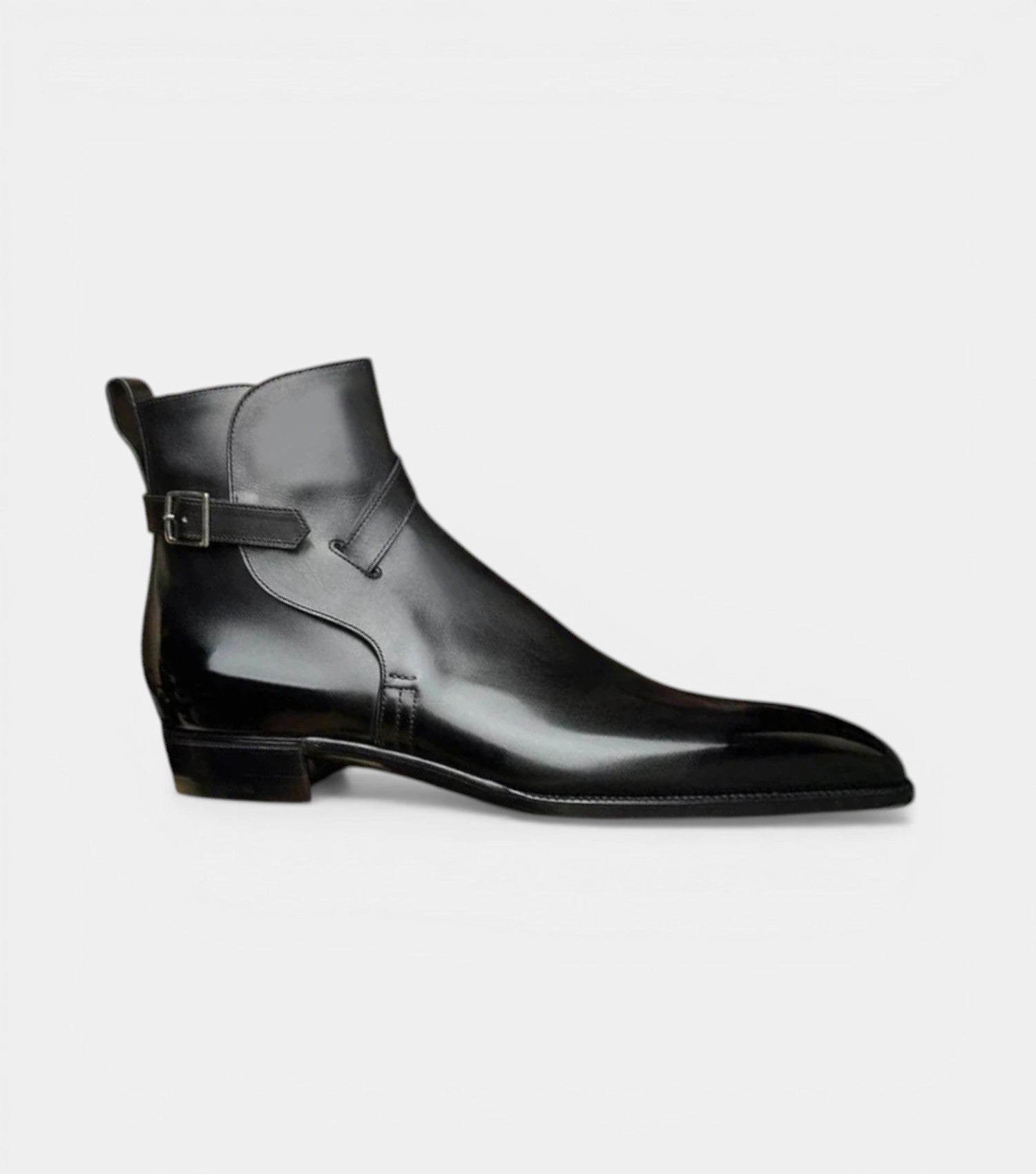 The Marche Chelsea Boots - High-Ankle Black Leather Monk Strap Dress Boots for men