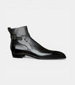 The Marche Chelsea Boots - High-Ankle Black Leather Monk Strap Dress Boots for men