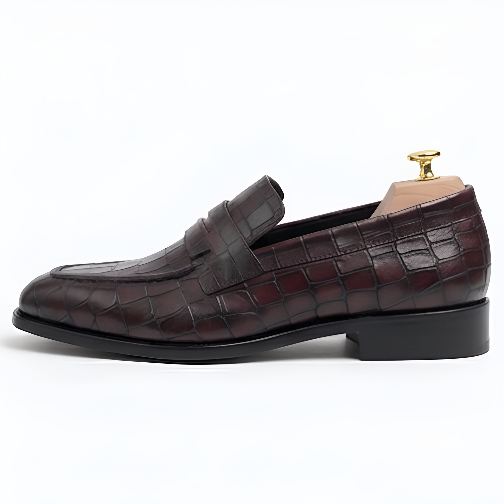 The Trani Croc-Embossed Leather Loafers for Men