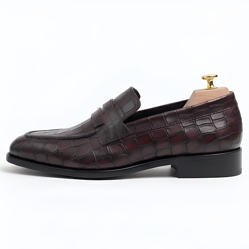 The Trani Croc-Embossed Leather Loafers for Men