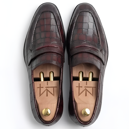 The Trani Croc-Embossed Handcrafted Leather Loafers for Men