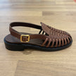 The Montara Woven Leather Slingback Sandals with Handcrafted Strap Detailing & Gold Buckle for Men