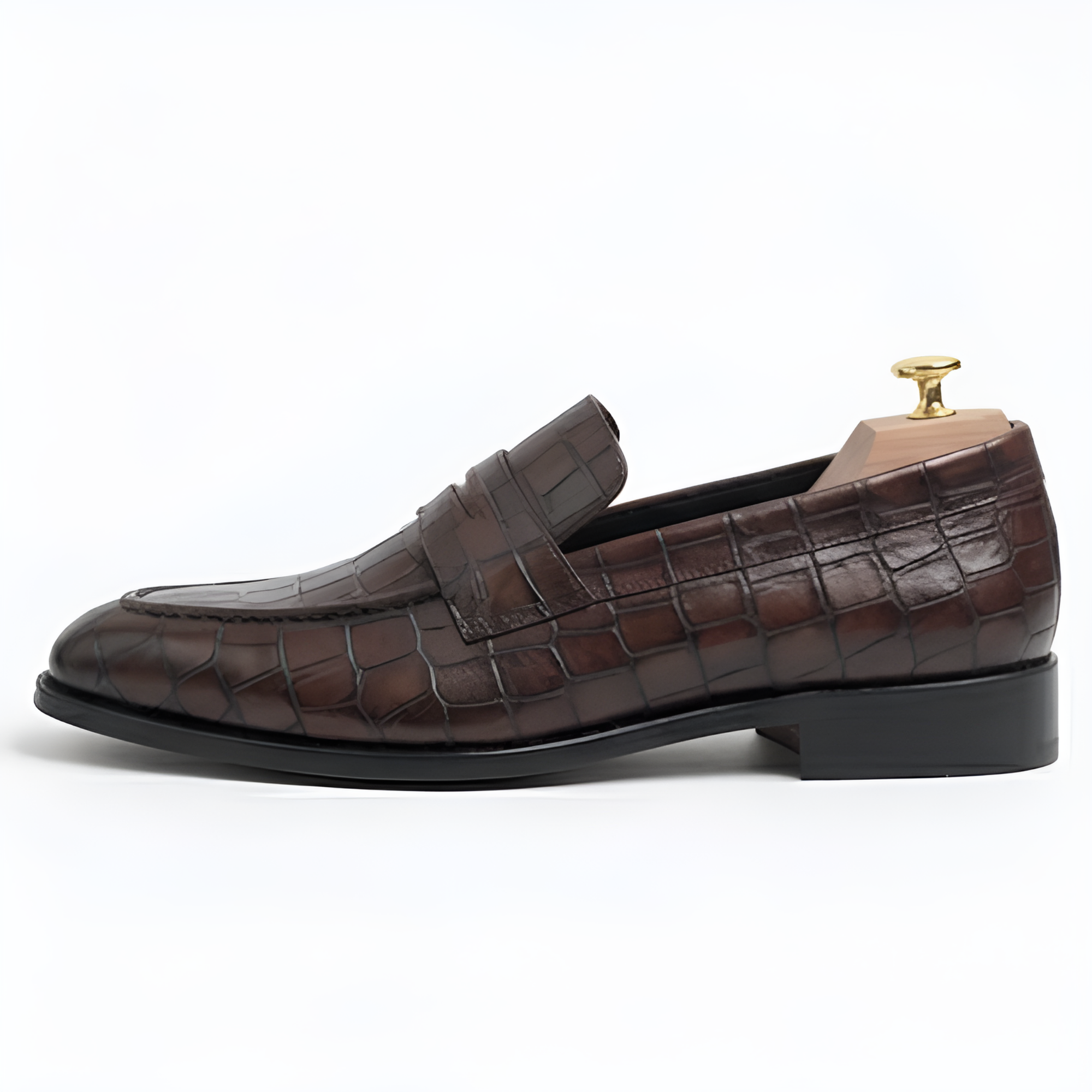 The Trani Croc-Embossed Leather Loafers for Men
