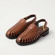 The Montara Woven Leather Slingback Sandals with Handcrafted Strap Detailing & Gold Buckle for Men