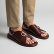 The Aurelio Heritage Handcrafted Leather Sandals with Sculpted Straps & Signature Gold Buckle