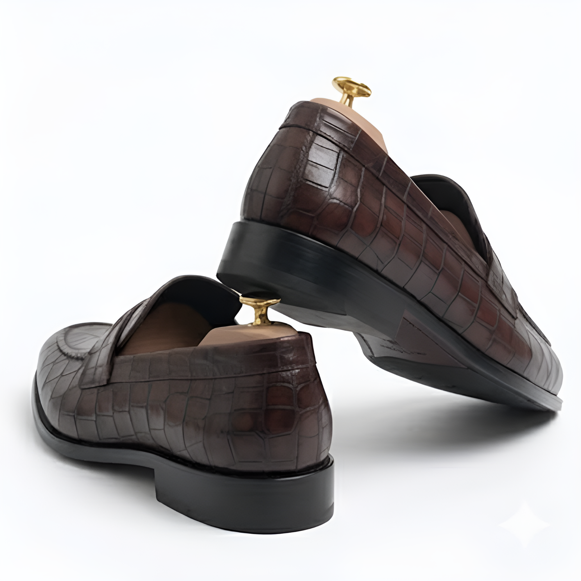 The Trani Croc-Embossed Leather Loafers for Men