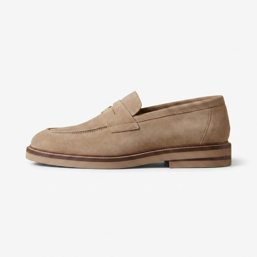 The Capri Sabbia Suede Penny Loafer