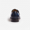 The Verona Blue Handcrafted Navy Blue Leather and Suede Single Monk Strap with brogue detailing for Men