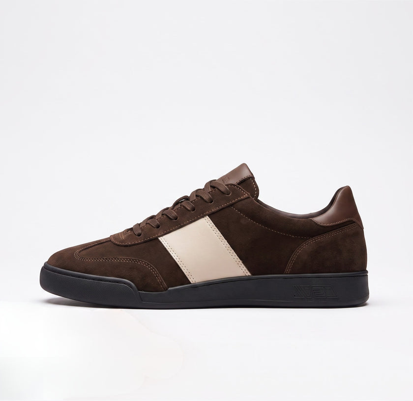 The Cortina Espresso Suede Trainer