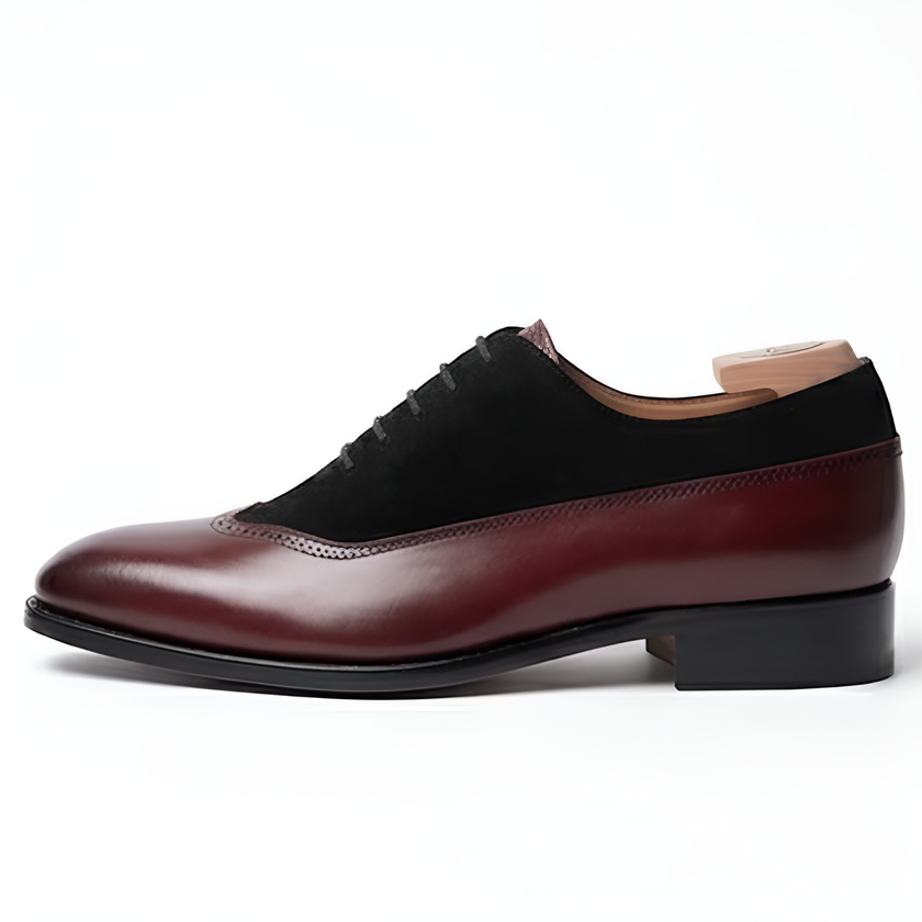 The Bellagio Burgundy & Black Leather Oxford Lace ups for Men
