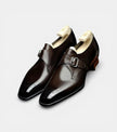 The Turin Single Monk Straps - Handcrafted Dark Chocolate Leather Single Monk Straps for men