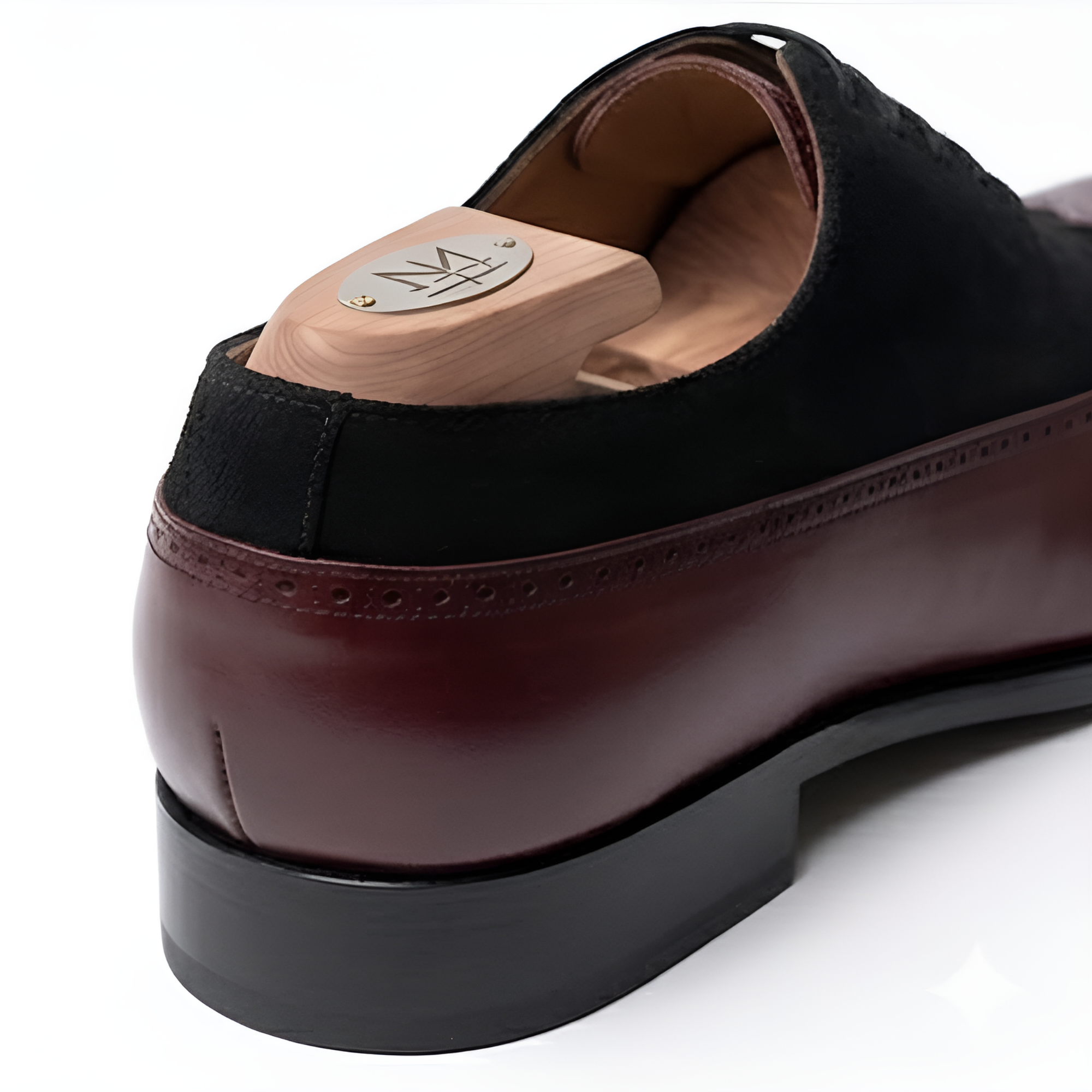 The Bellagio Burgundy & Black Leather Oxford Lace ups for Men