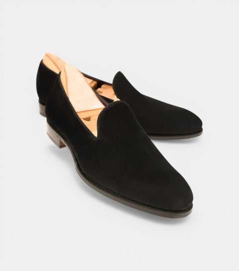 The Ardea Loafers - Handcrafted Black Suede Leather Loafers for Men