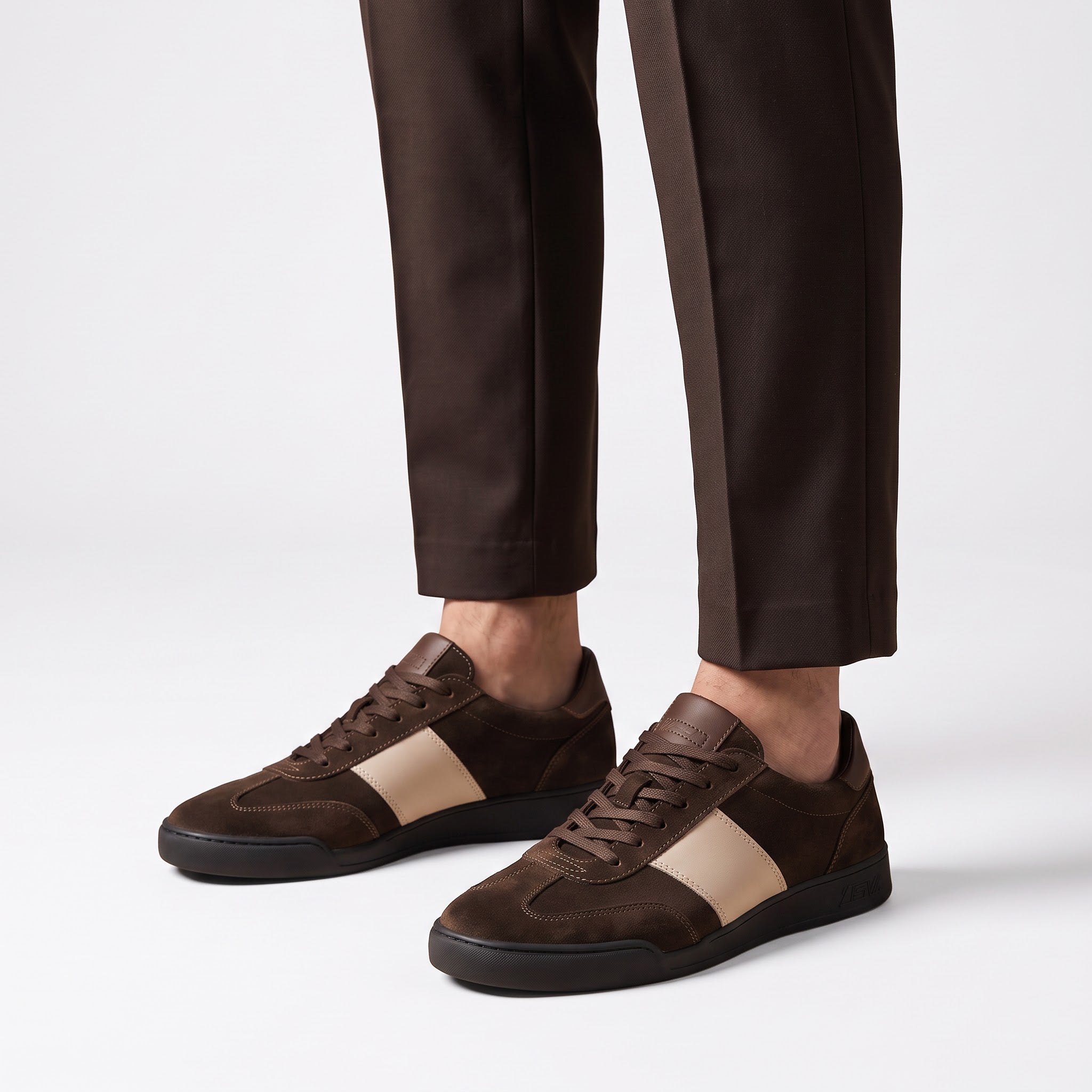 The Cortina Espresso Suede Trainer