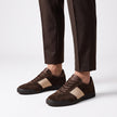 The Cortina Espresso Suede Trainer
