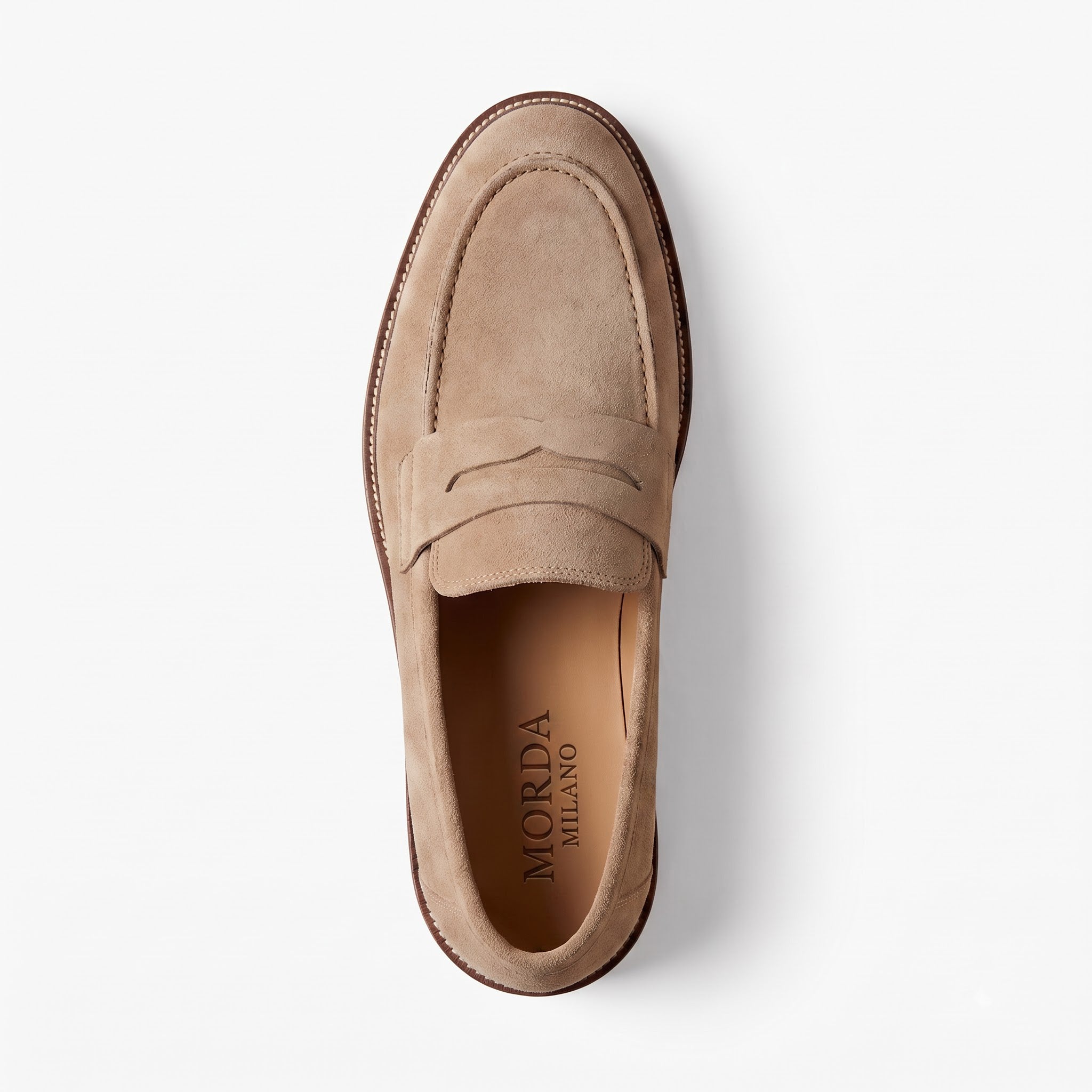The Capri Sabbia Suede Penny Loafer