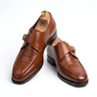 The Verona Handcrafted Black Croc-Embossed Leather Single Monk Strap Shoes