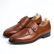 The Verona Handcrafted Black Croc-Embossed Leather Single Monk Strap Shoes