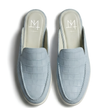The Amalfi Sky Blue Croc-Embossed Leather Mule Slip Ons for Men