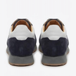 The Anzio Navy Retro Sneakers - Handcrafted White Leather & Blue Suede Leather Casual Sneakers for Men