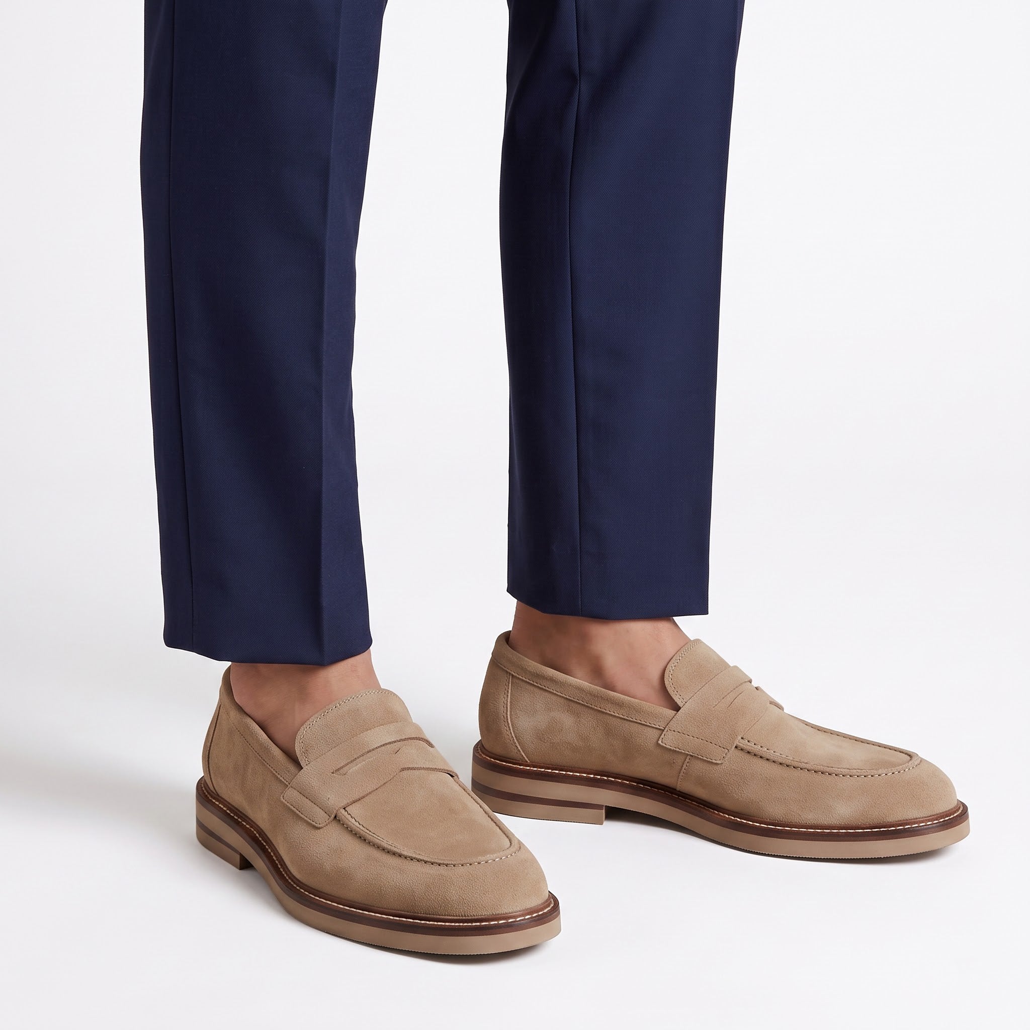 The Capri Sabbia Suede Penny Loafer