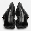 The Roma Handcrafted Black Studded Leather Brogue Derby Shoes for Men