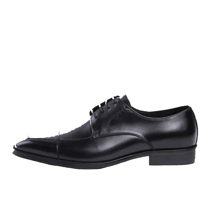 The Amalfi Black Leather Derby Oxfords Shoes for Men