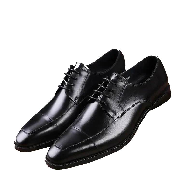 The Amalfi Black Leather Derby Oxfords Shoes for Men