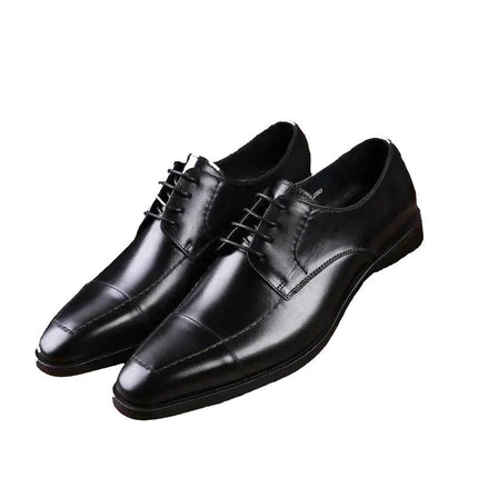 The Amalfi Black Leather Derby Oxfords Shoes for Men