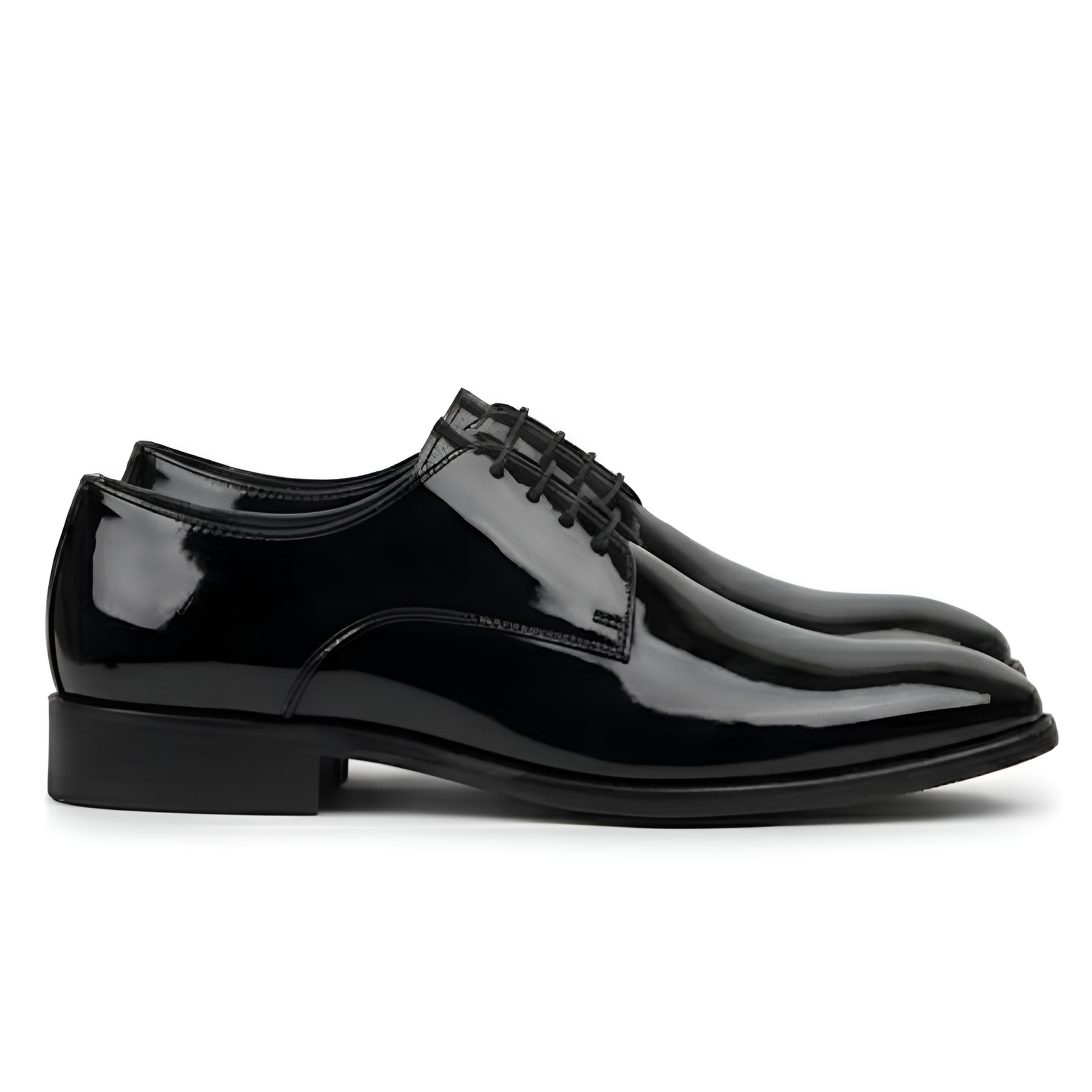 The Como Handcrafted Black Patent Leather Derby Shoes for Men
