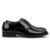 The Como Handcrafted Black Patent Leather Derby Shoes for Men