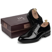 The Como Handcrafted Black Patent Leather Derby Shoes for Men