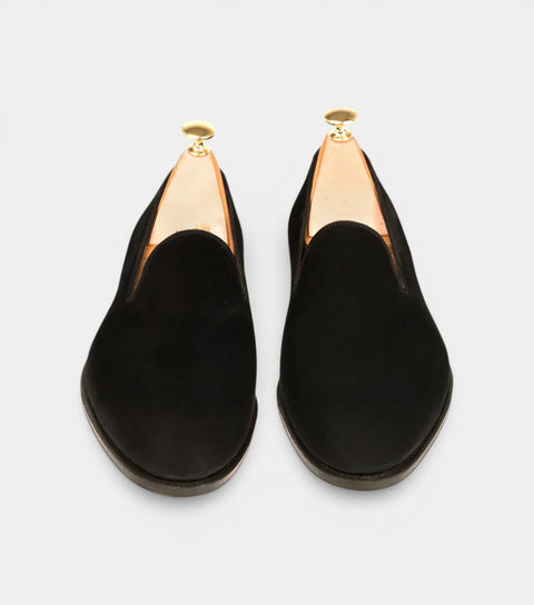 The Ardea Loafers - Handcrafted Black Suede Leather Loafers for Men